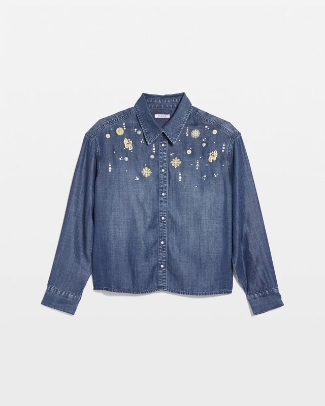 Embellished Tencel Collar Shirt - image 5